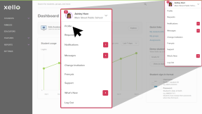 Educator avatar menu open with cursor hovering over Profile